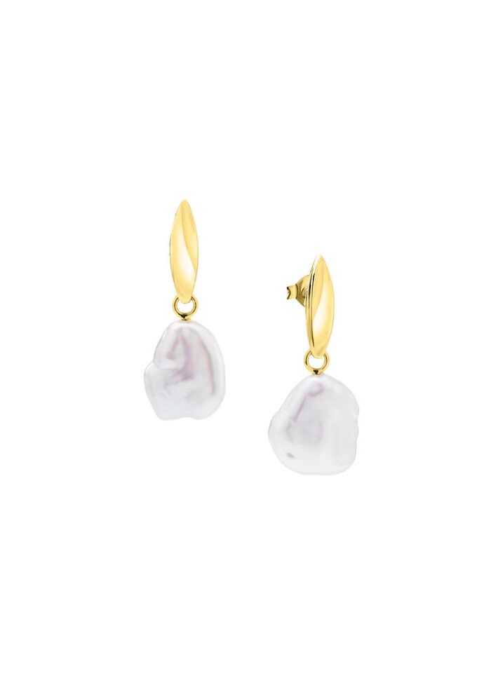 Einzigartige Ohrstecker mit Keshi-Perlen   