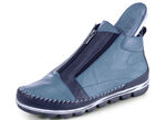 Gemini Mokassin-Bootie mit Knitter-Struktur BLAU