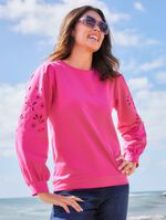 Sweatshirt mit Lochstickerei 