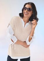 Pullunder mit Ajour- und Strukturmuster CHAMPAGNER