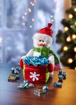Schneemann gef&uuml;llt mit Schokolade 