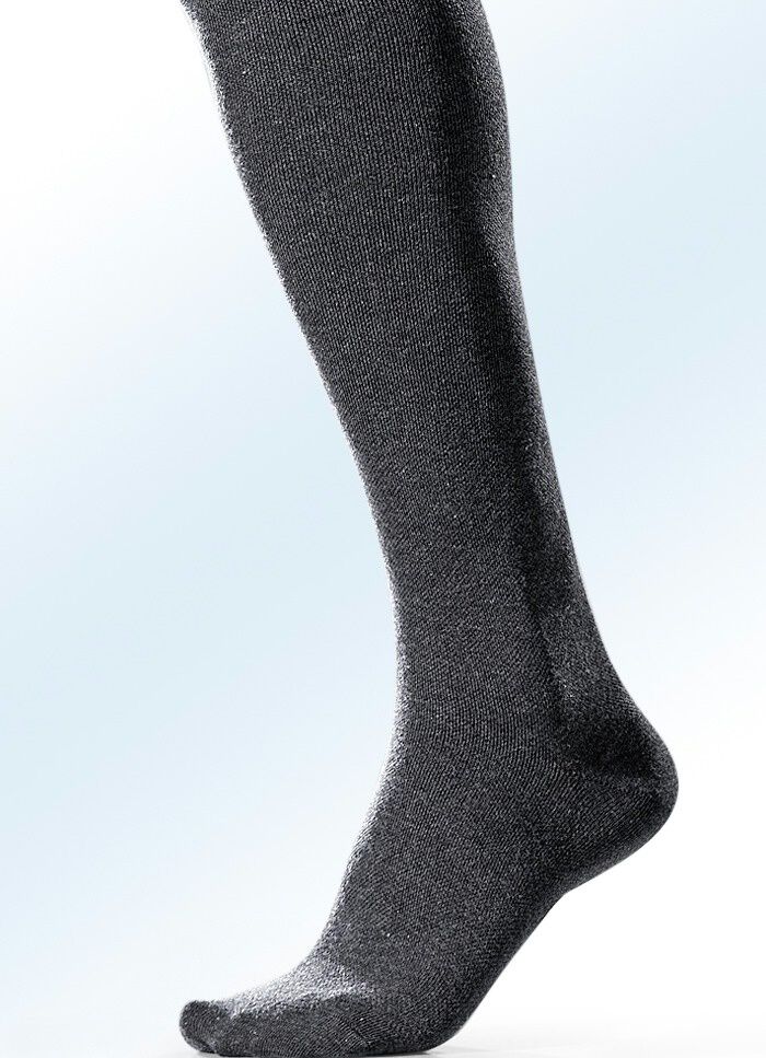 Dreierpack Kniestr&uuml;mpfe, st&uuml;tzend, uni bunt 