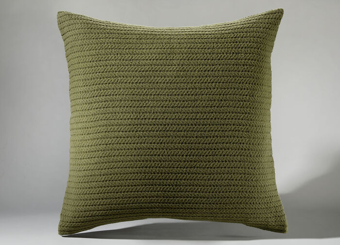 Wohndecke und Kissenbezug in toller Strickoptik GRÜN