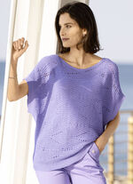 Pulli in quergestricktem Dessin FLIEDER