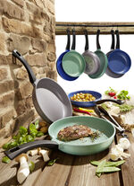 „GSW“ Pfannen-Set „Rainbow“ aus hochwertigem Aluminiumguss BLAU