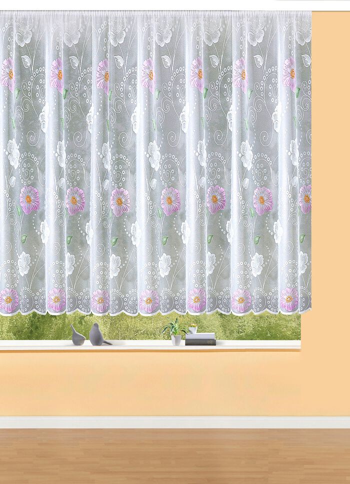 Blumenfenster-Vorhang mit Universalschienenband 