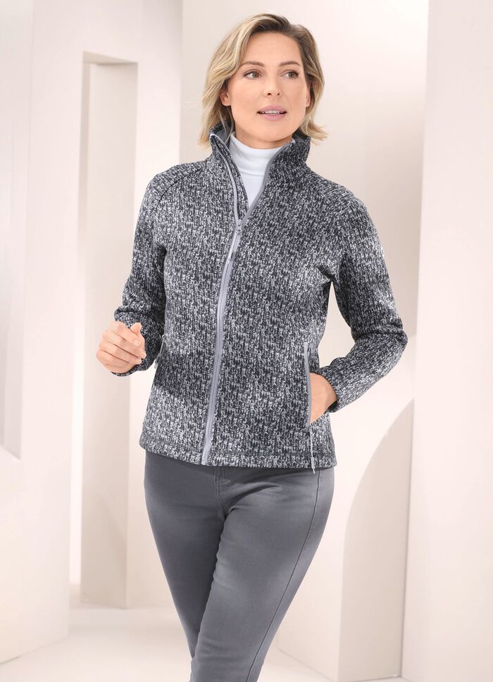 Fleecejacke in Strickoptik 