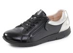 ELENA EDEN, bequeme Damen-Sneaker, Weite G, mit herausnehmbarem Fussbett SCHWARZ-SILBER