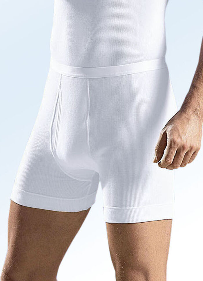  Schiesser Unterhose aus Doppelripp mit Eingriff, weiss 