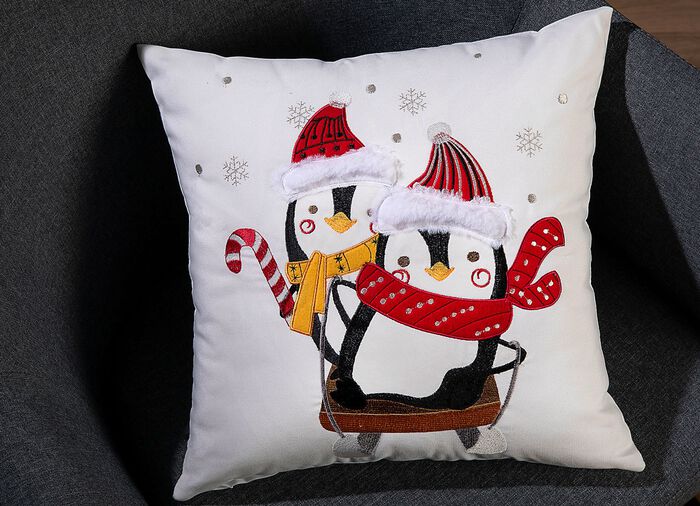 Kissenbezug Pinguine mit Reissverschluss 
