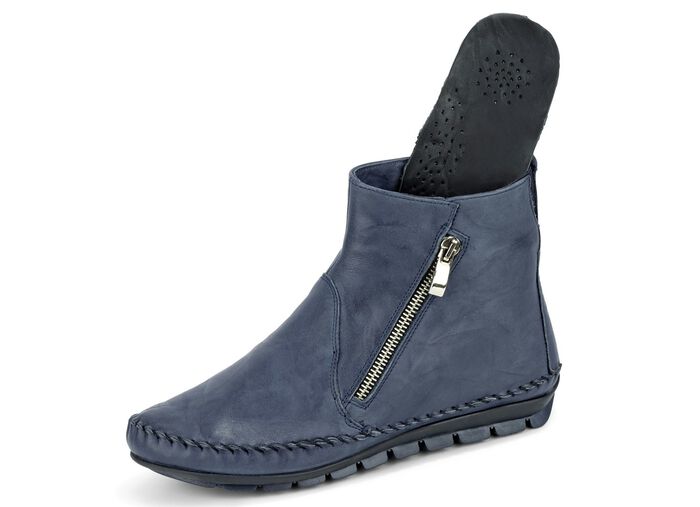 Gemini, bequeme Damen-Stiefeletten, Weite G, mit herausnehmbarem Fussbett BLAU