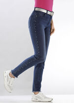Edel-Jeans mit tollen Zierperlen DUNKELBLAU