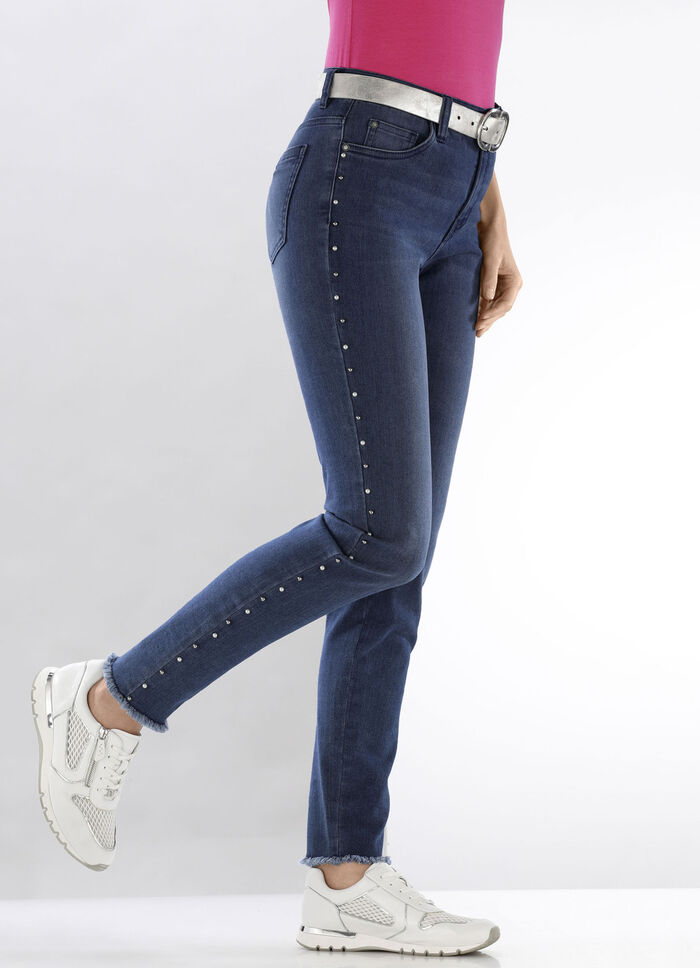 Edel-Jeans mit tollen Zierperlen DUNKELBLAU