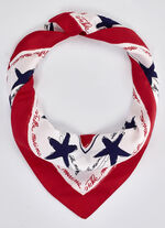 Nickituch mit blauen Seesternen 