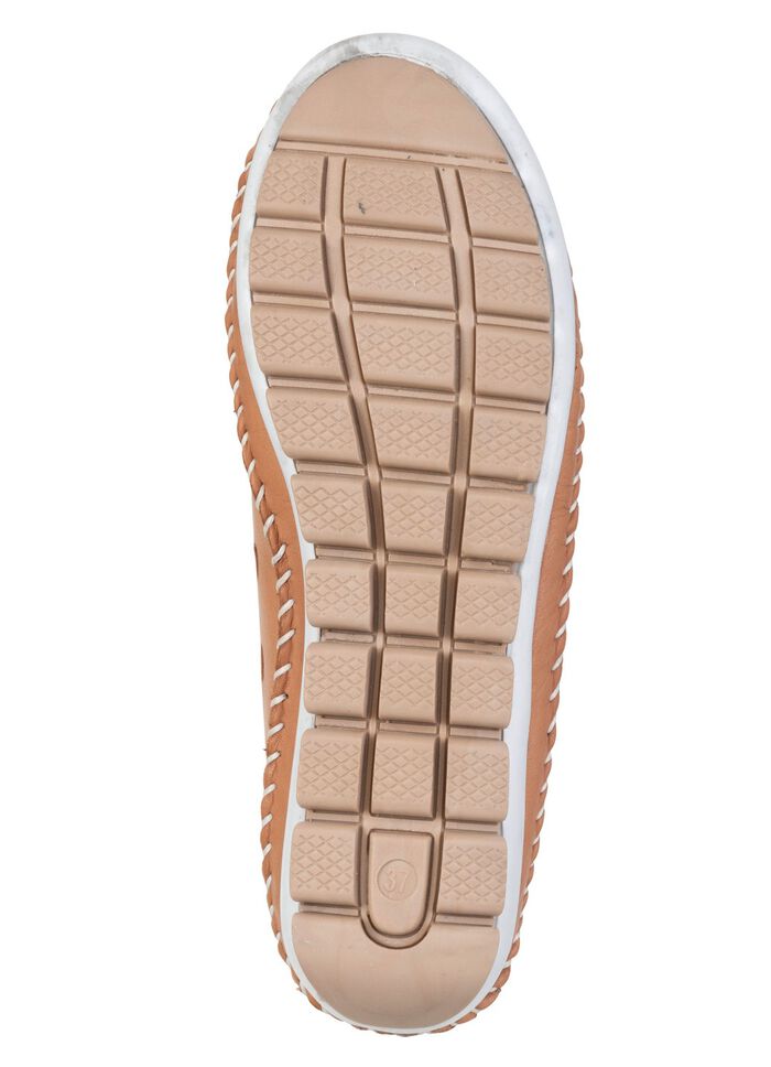 ELENA EDEN, sommerliche Damen-Slipper, Weite G, mit herausnehmbarem Fussbett CAMEL