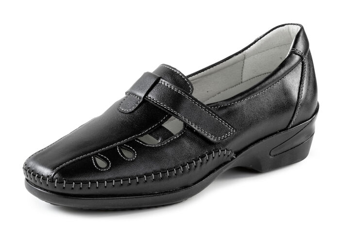 ELENA EDEN Mokassin-Trotteur mit luftigen Durchbr&uuml;chen SCHWARZ