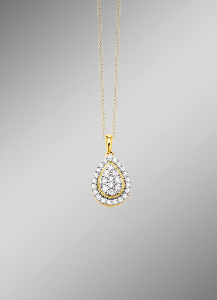 Tropfenf&ouml;rmiger Anh&auml;nger mit Brillanten 