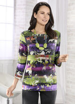Pullover in Feinstrick GRÜN-LILA-MULTICOLOR