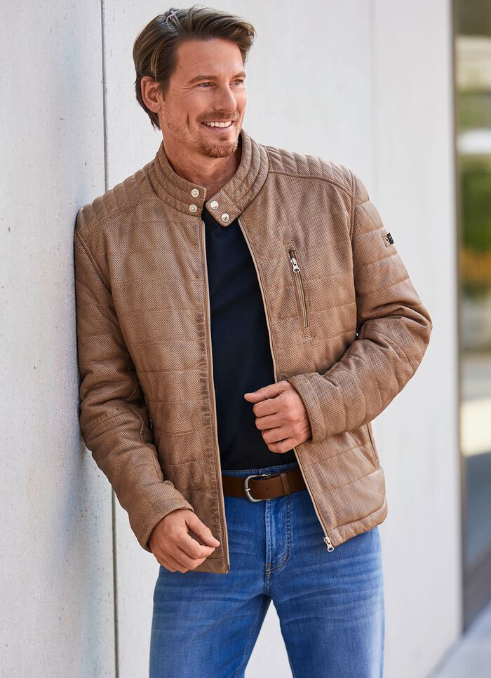 Lederkurzjacke von &laquo;Cabrini&raquo; in 2 Farben 