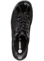 Remonte Schn&uuml;r-Bootie aus Crashlack SCHWARZ