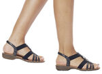 Remonte Riemchen-Sandalen mit Metallschmuck SCHWARZ