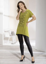 Longshirt mit überschnittener Schulterpartie PISTAZIE