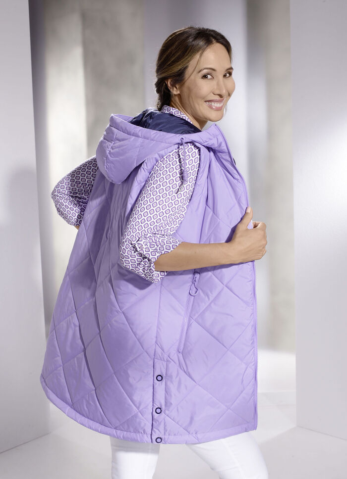 Longgilet mit 2-Wege-Reissverschluss