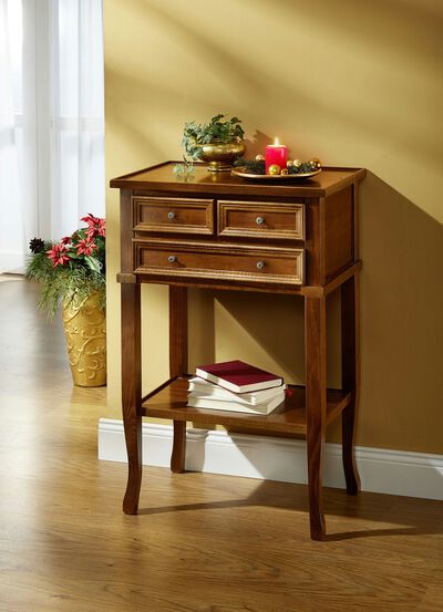 Beistelltisch mit Schubladen und Metallgriffen 