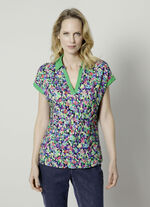 Poloshirt mit überschnittenem Ärmel 