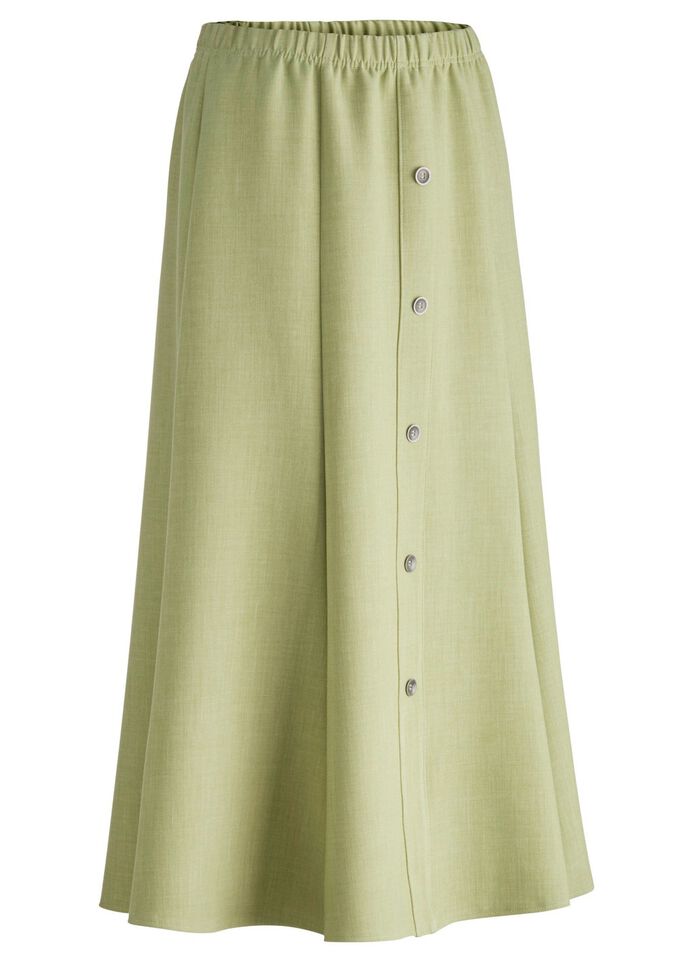 Rock mit Zierknopfblende GR&Uuml;N MELANGE