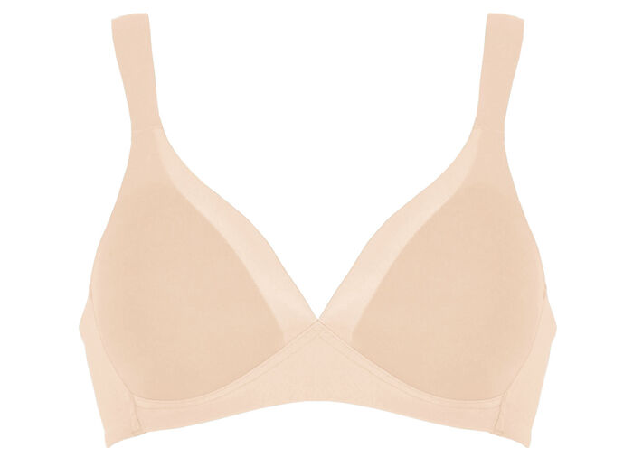  Naturana BH mit Satinblende am Décolleté PUDER