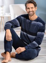 Frottier-Schlafanzug mit Knopfleiste 
