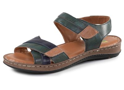 ELENA EDEN Sandale aus Nappaleder mit Kontrastbes&auml;tzen 