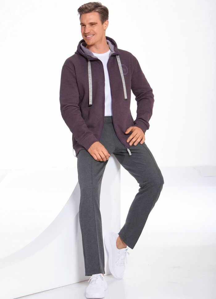 Sweatjacke mit Kapuze in 2 Farben 
