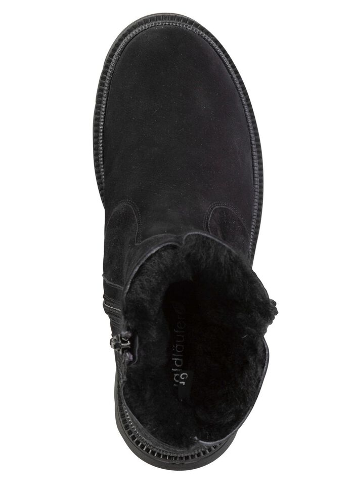 Waldl&auml;ufer Stiefelette aus Rind-Nubukleder SCHWARZ