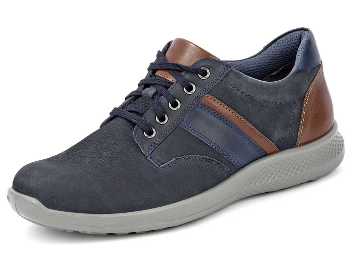 GINO GALANTE, bequeme Herren-Schnürschuhe, Weite K, mit herausnehmbarem Fussbett MARINE-COGNAC