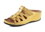 Gemini Pantolette aus teilweise schattiertem Rind-Nappaleder MAISGELB