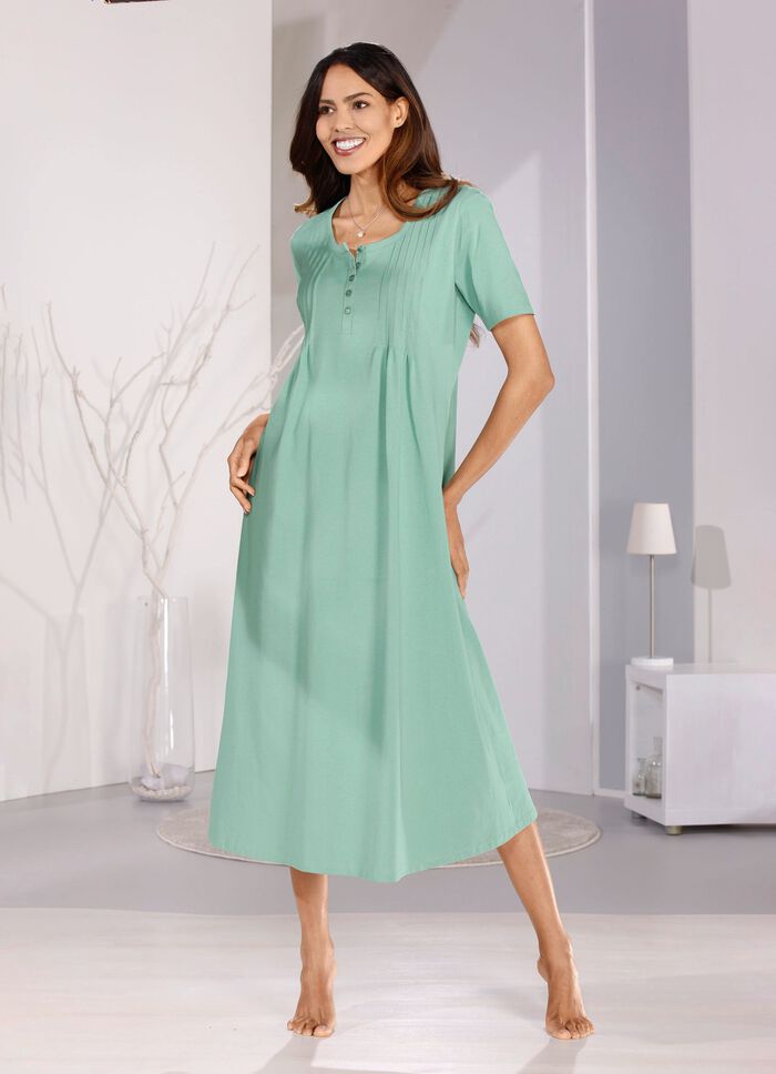 Nachthemd, kn&ouml;chellang mit aufwendiger Biesenverarbeitung  