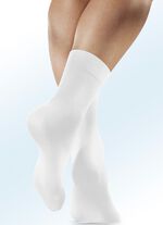 Rogo 4 Paar Socken mit extra weitem Schaft 4X WEISS 