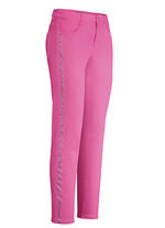 Edel-Jeans mit effektvollen Strasssteinen PINK