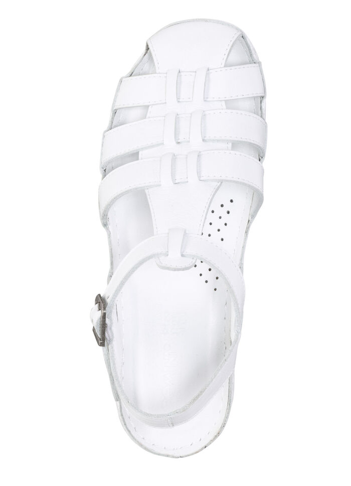 Gemini Riemchen-Sandale aus weichem Rind-Nappaleder WEISS
