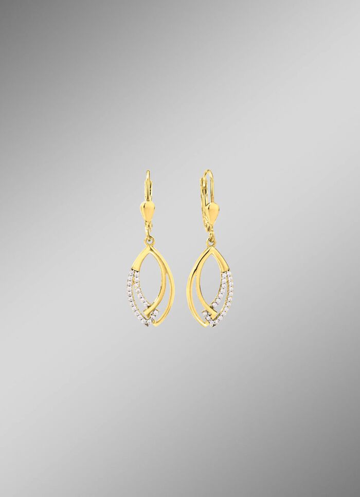 Interessante Ohrringe mit synth. Zirkonia 