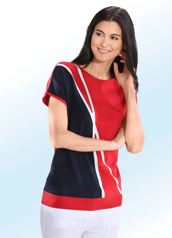 Pulli in elegantem Dessin mit feiner Struktur 