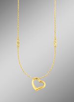 Herz-Anh&auml;nger mit synth. Zirkonia und Ankerkette 