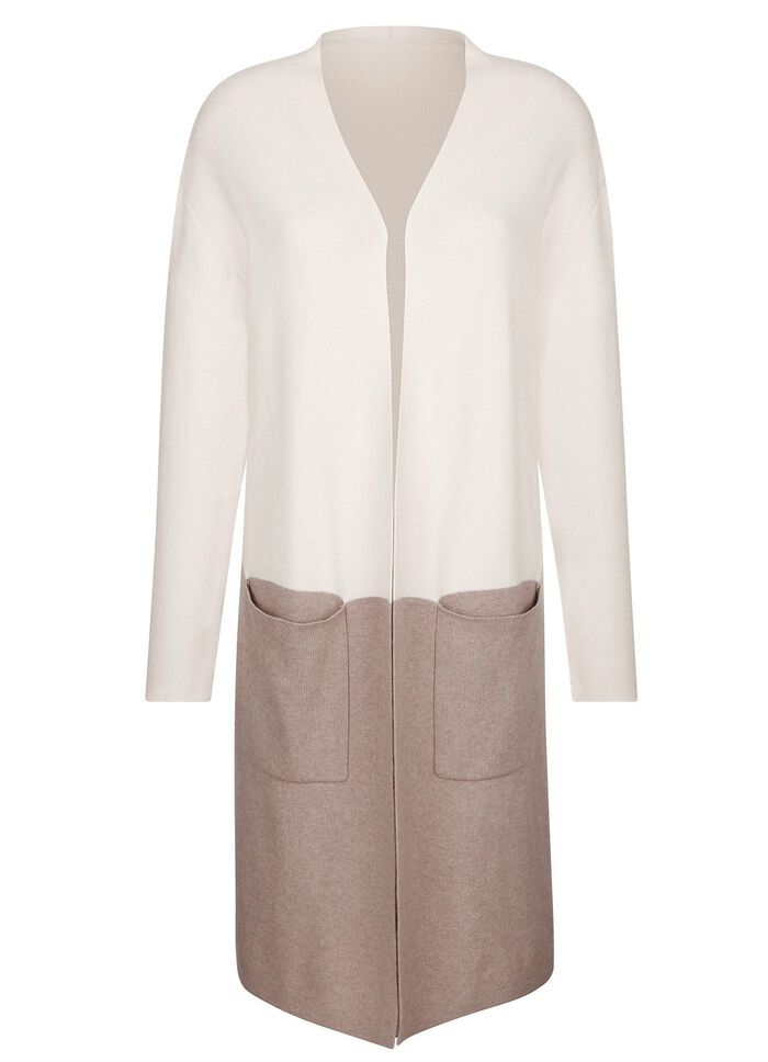 Long-Strickjacke mit Kaschmir 