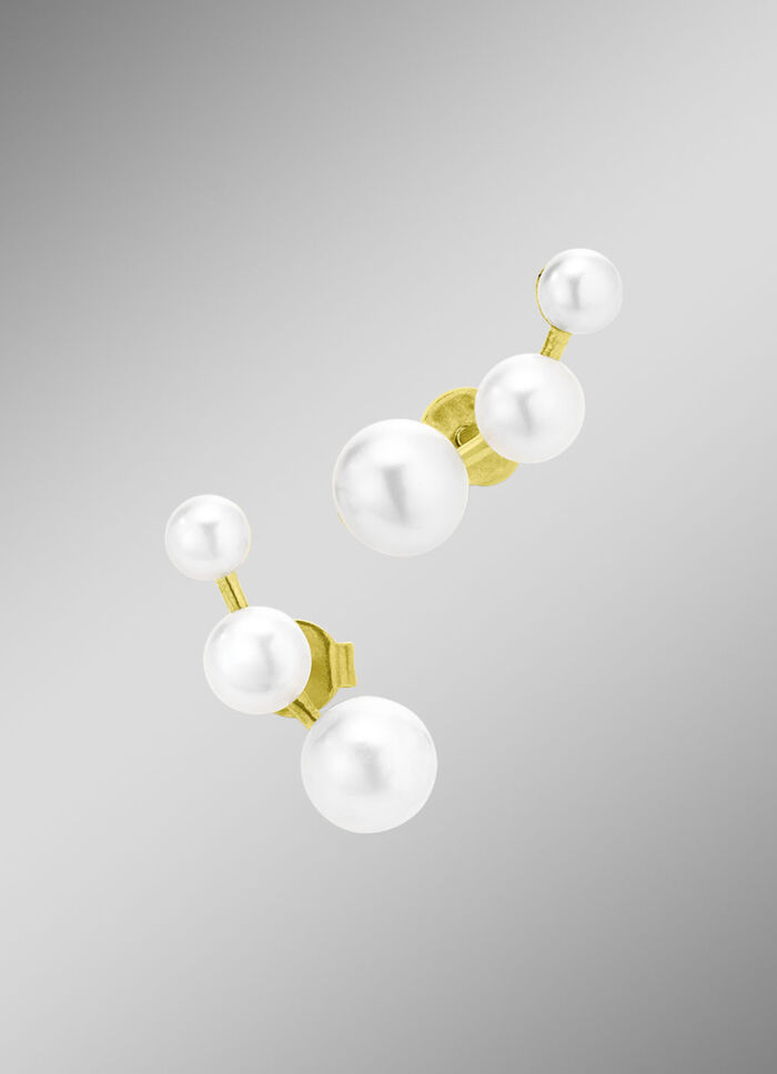 Stilvolle Ohrstecker mit S&uuml;sswasser-Zuchtperlen 