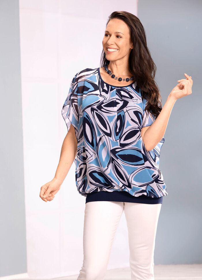 Poncho-Tunika mit tollem Druck 