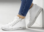 Gemini Schnür-Stiefelette mit praktischem Seitenreissverschluss WEISS