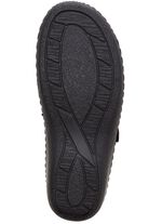 ELENA EDEN, bequeme Damen-Pantoletten, Weite H, mt herausnehmbarem Fussbett SCHWARZ-BORDEAUX