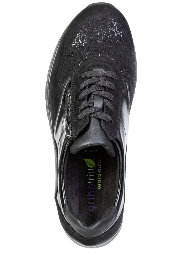 Waldläufer, bequeme Damen-Sneaker, Weite K, mit herausnehmbarem Fussbett SCHWARZ